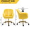360&#176; Beige Boucle Fabric Swivel Chair with High Back, Adjustable Working Chair with Golden Color Base W1164124529
