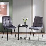 Grey Velvet Dining Chairs Set of 2,Dining Room Side Seating, Kitchen Chairs with Metal Legs for Living Room W1164126229