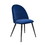 Dining Chair, Navy Blue Velvet, Metal Black legs, Set of 4 Side Chairs W116459159