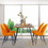 Dining Chair, Orange Velvet, Metal Black legs, Set of 4 Side Chairs W116459162