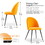 Dining Chair, Orange Velvet, Metal Black legs, Set of 4 Side Chairs W116459162