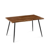 S Shape Irregular MDF Dining Table Metal Legs Wood Design Table Top
