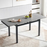 Grey Ceramic Modern Rectangular Expandable Dining Room Table for Space-Saving Kitchen Small Space -Table Top W1164S00006