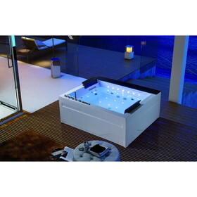 71 inch acrylic double massage bathtub white W1166109227