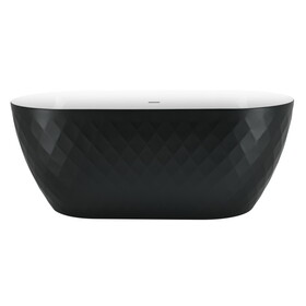 59" Unique Design Oval Acrylic Bathtub Freestanding Soaking Tub W1166132829
