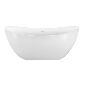 62" 100% Acrylic Freestanding Bathtub, Contemporary Soaking Tub, White Bathtub W116647767