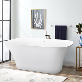 67" 100% Acrylic Freestanding Bathtub, Contemporary Soaking Tub, white Bathtub W116665238