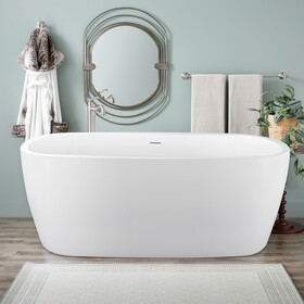59" 100% Acrylic Freestanding Bathtub, Contemporary Soaking Tub, white Bathtub W116665240