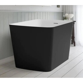 47" 100% Acrylic Freestanding Bathtub,Contemporary Soaking Tub,Matte Black bathtub W116689944
