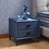 Nightstand, Nightstand with 2 Drawers, Night Stand with PU Leather and Hardware Legs, End Table, Bedside Cabinet for Living Room/Bedroom (Grey blue) W1168114615
