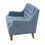 Blue Accent Chair, Living Room Chair, Footrest Chair Set with Vintage Brass Studs, Button Tufted Upholstered Armchair for Living Room, Comfy Reading Chair for Bedroom, Reception Room W1170100894