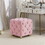 Pink Modern Velvet Upholstered Ottoman, Exquisite Small End Table, Soft Foot Stool,Dressing Makeup Chair, Comfortable Seat for Living Room, Bedroom, Entrance W1170103513