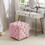 Pink Modern Velvet Upholstered Ottoman, Exquisite Small End Table, Soft Foot Stool,Dressing Makeup Chair, Comfortable Seat for Living Room, Bedroom, Entrance W1170103513