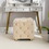 Beige Modern Velvet Upholstered Ottoman, Exquisite Small End Table, Soft Foot Stool,Dressing Makeup Chair, Comfortable Seat for Living Room, Bedroom, Entrance W1170103515