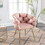 Luxury modern simple leisure velvet single sofa chair bedroom lazy person household dresser stool manicure table back chair pink W117067860