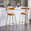 Bar Stool Set of 2, Luxury Velvet High Bar Stool with Metal Legs and Soft Back, Pub Stool Chairs Armless Modern Kitchen High Dining Chairs with Metal Legs, Camel W117071316