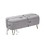 Grey Storage Ottoman Bench for End of Bed Gold Legs, Modern Grey Faux Fur Entryway Bench Upholstered Padded with Storage for Living Room Bedroom W117082033
