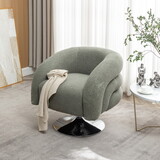 Modern style emerald single swivel sofa chair, Teddy upholstered single sofa with round and fluffy reading chair, suitable for living room, bedroom, corner