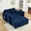 Single Seat of Module Sofa without Armrest, Navy Blue Corduroy Velvet W1191111608