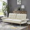 78" Italian Velvet Futon Sofa Bed, Convertible Sleeper Loveseat Couch with Folded Armrests and Storage Bags for Living Room and Small Space, Beige 280g velvet W119164419
