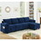 W1191S00032 Navy Blue+Corduroy+Velvet+Wood+Primary Living Space