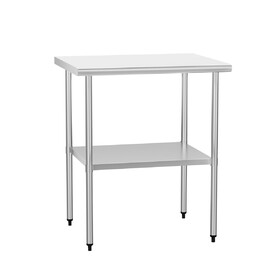 Stainless Steel Table 24 x 30 inches Metal Work Table Adjustable Undershelves for Commercial Kitchen, Outdoor, Restaurant, Hotel & Garage W1192P326234