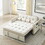 Modern 55.5" Pull Out Sleep Sofa Bed 2 Seater Loveseats Sofa Couch with side pockets, Adjsutable Backrest and Lumbar Pillows for Apartment Office Living Room W119368699