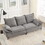 MH" 88.5 Modern Sailboat Sofa Dutch Velvet 3-Seater Sofa with Two Pillows for Small Spaces in Living Rooms, Apartments W1193S00056