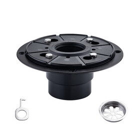 Round Black ABS Shower Drain Base W1194136002