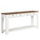 63" Pine Wood Console Table with 4 Drawers and 1 Bottom Shelf for Entryway Hallway Easy assembly 63 inch Long Sofa Table (Antique White+ Brown Top) W120246638