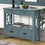 36" Farmhouse Pine Wood Console Table Entry Sofa Table with 4 Drawers & 1 Storage Shelf for Entryway Living Room Bedroom Hallway Kitchen (Blue) W120246660