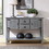 48" Solid Wood Sideboard Console Table with 2 Drawers and Cabinets and Bottom Shelf, Retro Style Storage Dining Buffet Server Cabinet for Living Room Kitchen Dining Room(Antique Gray) W120270245