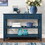 Console Sofa Table with 2 Storage Drawers and 2 Tiers Shelves, Mid-Century Style 42" Solid Wood Buffet Sideboard for Living Room Furniture Kitchen Dining Room Entryway Hallway,Navy Blue W120284580