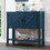 35" Farmhouse Wood Buffet Sideboard Console Table with Bottom Shelf and 2-Door Cabinet, for Living Room, Entryway,Kitchen Dining Room Furniture (Navy Blue) W120284592