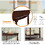 42" Retro Circular Curved Half-Moon Console Table with Cloud Design Top and Open Shelf Solid Wood Frame and Legs, Light Espresso W1202P155406