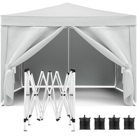 10x10 EZ Pop Up Canopy Outdoor Portable Party Folding Tent with 4 Removable Sidewalls + Carry Bag + 4pcs Weight Bag W1205105943