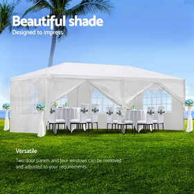10x20' Wedding Party Canopy Tent Outdoor Gazebo with 6 Removable Sidewalls W1205137302