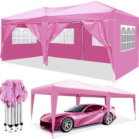 10'x20' EZ Pop Up Canopy Outdoor Portable Party Folding Tent with 6 Removable Sidewalls + Carry Bag + 4pcs Weight Bag (W1205106018) W1205P170740