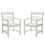 Patio Dining Chair with Armset Set of 2, Pure White with Imitation Wood Grain Wexture,HIPS Material W1209107723