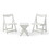 HIPS Foldable Small Table and Chair Set with 2 Chairs and Rectangular Table White W1209107731