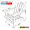 HDPE Adirondack Chair, Fire Pit Chairs, Sand Chair, Patio Outdoor Chairs,DPE Plastic Resin Deck Chair, lawn chairs, Adult Size,Weather Resistant for Patio/ Backyard/Garden, White, Set of 2