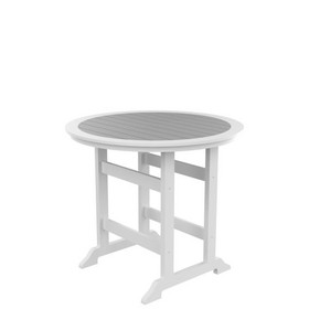 HDPE Bar Table, Dining Table, Patio Bar Set,Counter Height Table for Outdoor White + Gray W120941925