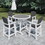 HDPE Bar Table Set, 5 Pieces(4 Bar Chair+ 1 Bar Table), White + Gray W1209S00016