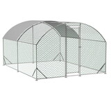 Large Chicken Coop Metal Chicken Run with Waterproof and Anti-UV Cover, Dome Shaped Walk-in Fence Cage Hen House for Outdoor and Yard Farm Use, 1