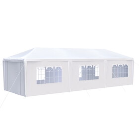 10x30' Wedding Party Canopy Tent Outdoor Gazebo with 8 Removable Sidewalls