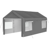 Carport Canopy 10x20 FT Heavy Duty Boat Car Canopy Garage with Removable Sidewalls and Roll-up Ventilated Windows