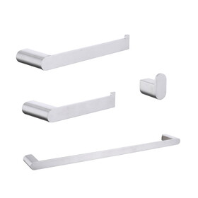 Brushed Nickle Wall Mounted 4-Piece Bathroom Accessories