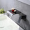 Wall Mount Bathtub Faucet Matte Black Single Handle Modern Bathroom Sink Faucet with Rough in Valve High Flow Filler Waterfall Tub Spout W121750477