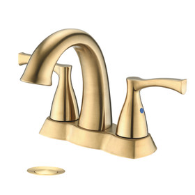 Two Handles Widespread Bathroom Sink Faucet with Pop Up Drain W121753795