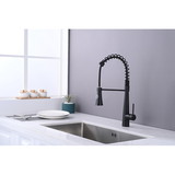 Commercial Matte Black Kitchen Faucet with Pull Down Sprayer and Magnetic Docking Spray Head W121765123